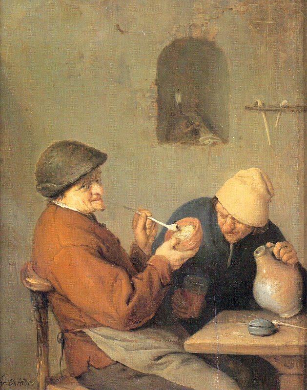 Ostade, Adriaen van The Drinker and the Smoker oil painting image